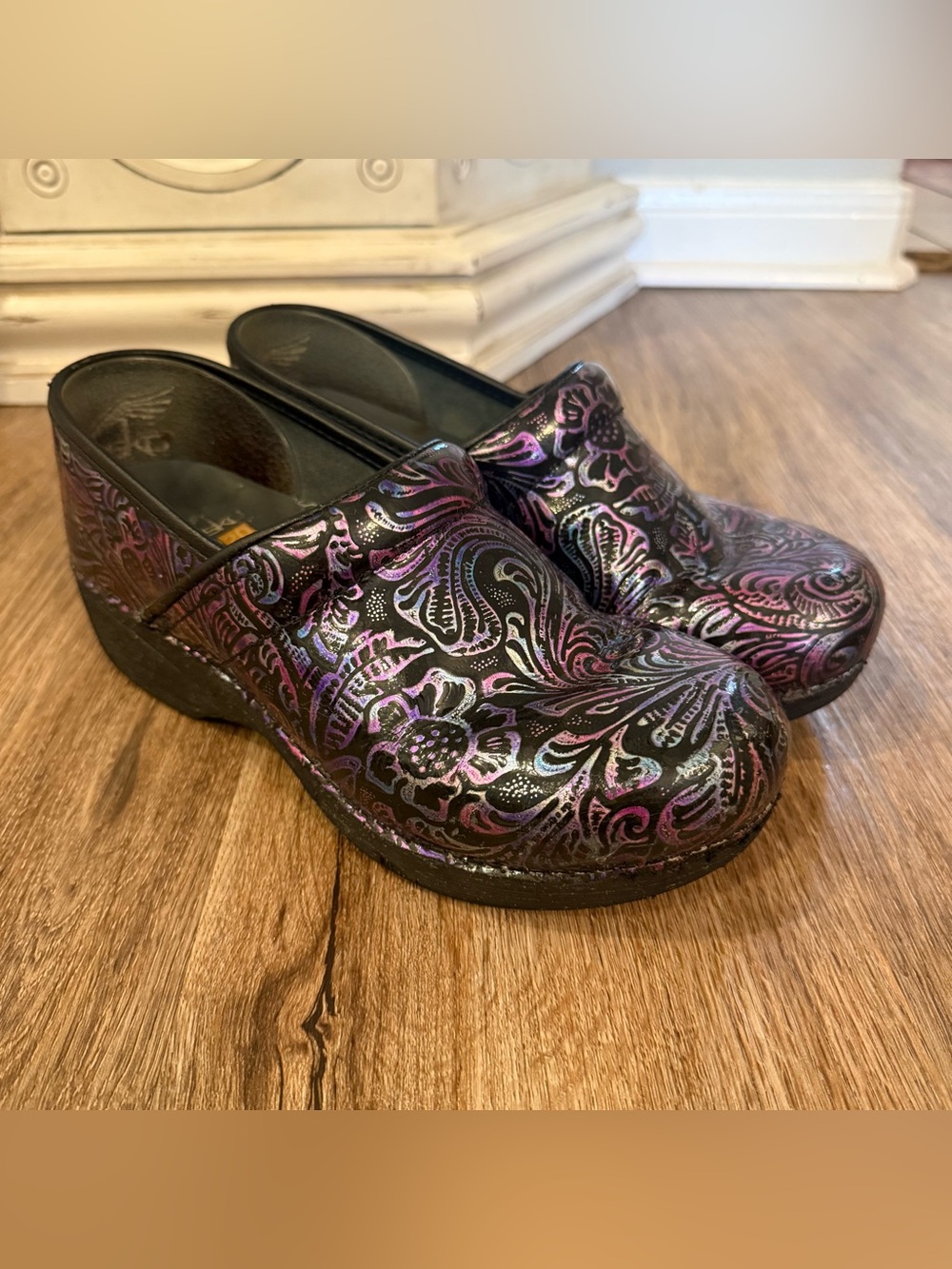 Dansko Women's XP 2.0 Clog 38 (US 7.5-8) Purple Bloom Floral Patent Comfort